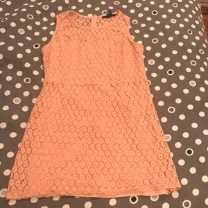 Beautiful pink dress with crochet detail!